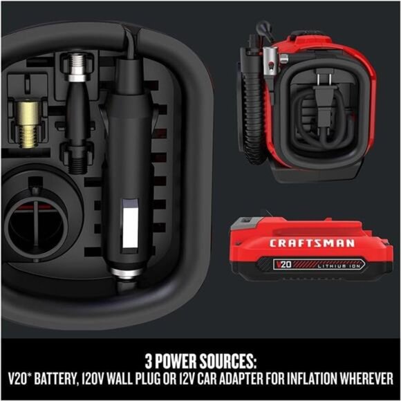 Tire Inflator Portable Air Compressor, Car Air Pump, 3 Modes Tire Pump: Cordless - Picture 4 of 7